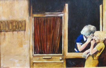 Concierge. 30 x 40cm  Oil on canvas, NFS