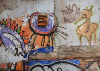 Composition with wooden bookcase